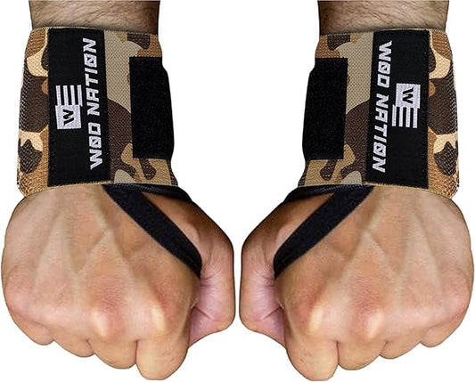 WOD Nation Wrist Wraps for Weightlifting & Strength Training – Professional Gym Straps w/Thumb Loop for Men & Women