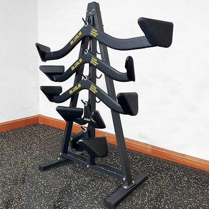 Lat Pull Down Bar Gym Accessory Rack, Lat Pulldown Attachments Cable Attachment Storage Rack for Mag Grip - Home Gym Fitness Heavy Duty A-Frame Stand