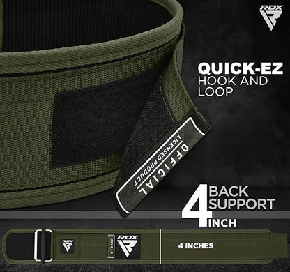 RDX Weight Lifting Belt - AUTO LOCK 4” Premium Adjustable Gym Belt for Olympic Cross Training - Support for Men Women Functional Fitness Workout - WOD Powerlifting Bodybuilding Weightlifting Deadlift