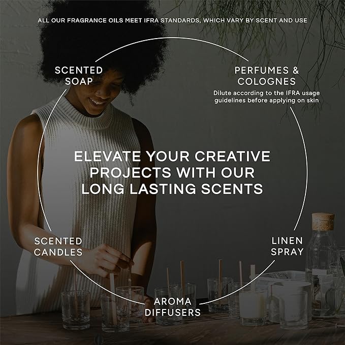 Eternal Essence Oils Citrus Set of 6 Premium Fragrance Oils - Lemon Grass, Blossom, Sugar, Lime, Grapefruit, and Pineapple - for Diffusers, Candle & Soap Making, & Aromatherapy - 10ML