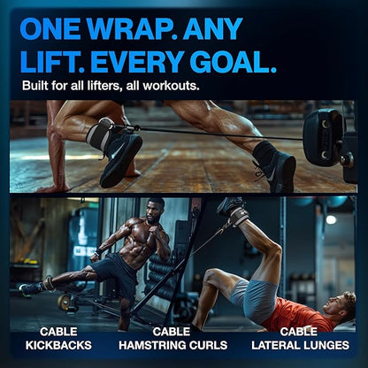 Modvel Gym Ankle Strap for Cable Machines – Glute & Leg Kickback Ankle Straps for Gym Workouts – Adjustable, Padded Support for Strength Training, Weightlifting, Rehab – Men & Women