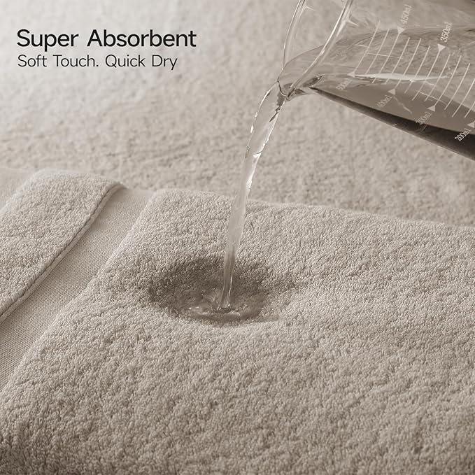 REDKISS 100% Cotton Bath Towels Set of 2, Extra Large Bath Sheets 35 X 70 Inches, 800 GSM, Quick Dry, Ultra Soft & Super Absorbent Bathroom Towel Sets for Bathroom, Gym, Spa, Pool & Hotel, Camel