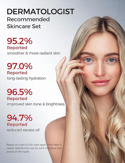 Skin Care Set – Tembusu Essence 8-Step Routine with Amino Cleanser Clay Mask Toner Salicylic Acid Serum Cream Eye Treatment – Hydrating Moisturizing Anti-Aging All Skin Types