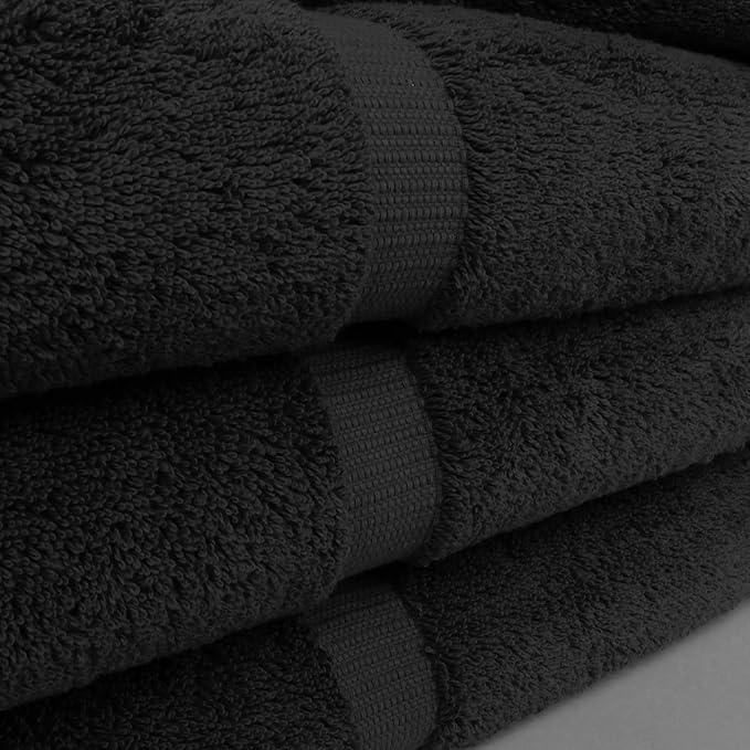 Chakir Turkish Linens | Hotel & Spa Quality 100% Cotton Luxury Turkish Towels | Soft & Absorbent (30x60 Inches Extra Large Bath Towels, Set of 4 -Black)