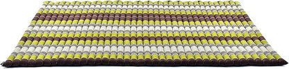 Leewadee - Foldable Floor Mattress - Japanese Roll Up Futon -Trifold Tatami Mat- Guest Floor Bed - Camping Mattress - Thai Massage Mat, Kapok Filled, 75 x 57 inches, Brown Green
