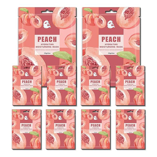 Face Masks Skincare,Hydrating Sheet Masks,Collagen Night Wrapping Mask,Facial Mask for Men&Women,with Collagen Essence and Fruit Extracts,Nourishing and Moisturizing for All Skin Types 10 Pack B10