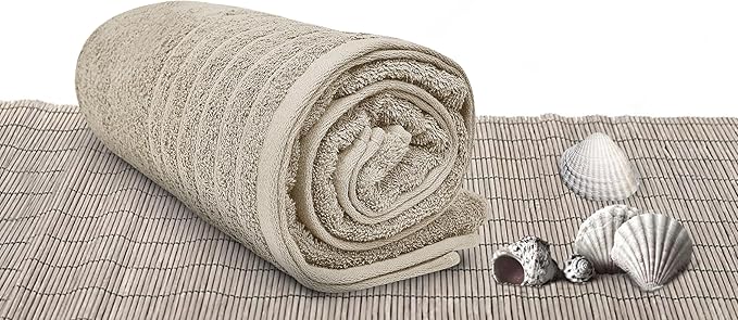 Tens Towels Pack of 1 Jumbo Bath Sheet 40 x 80 Inches, Extra Large & Light Weight, Quicker to Dry, 100% Cotton, Super Soft & Absorbent, Perfect to Wrap Yourself in, Beige