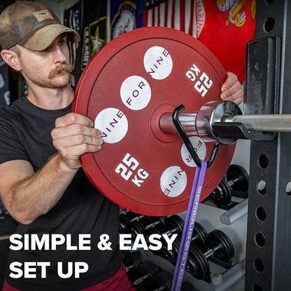 Serious Steel Fitness Resistance Band Collar Hooks (Pair) Use with Any 2"" Olympic Bar | Add Dynamic Resistance to Your Workout