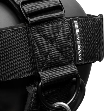 Gymreapers Neck Harness Weight Lifting - Neck Trainer Workout Equipment - Heavy Duty Stainless Steel Chain, Adjustable Neoprene Head Strap, Exercise Equipment for Strength & Pain Relief