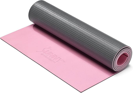 Sunny Health & Fitness Non-Slip Yoga Mat – Durable, Anti-Tear, Lightweight, Cushioned Support for Yoga, Pilates, Stretching Exercises, Meditation and Floor Workouts | Multiple Sizes & Colors