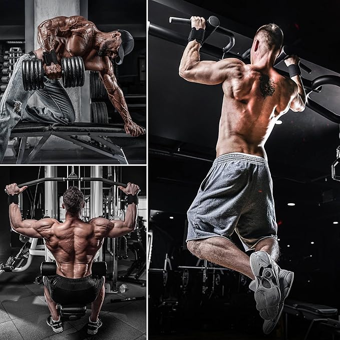 RDX Weight Lifting Hooks for Deadlifting (Pair) - 600Lbs Capacity - 8MM Neoprene Wrist Support Wraps - Grip Enhancer for Pull Ups Lat Pulldowns Rows - Adjustable Gym Workout Power Straps for Men Women