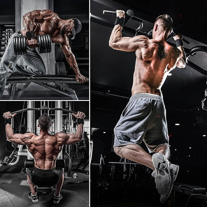 RDX Weight Lifting Hooks for Deadlifting (Pair) - 600Lbs Capacity - 8MM Neoprene Wrist Support Wraps - Grip Enhancer for Pull Ups Lat Pulldowns Rows - Adjustable Gym Workout Power Straps for Men Women