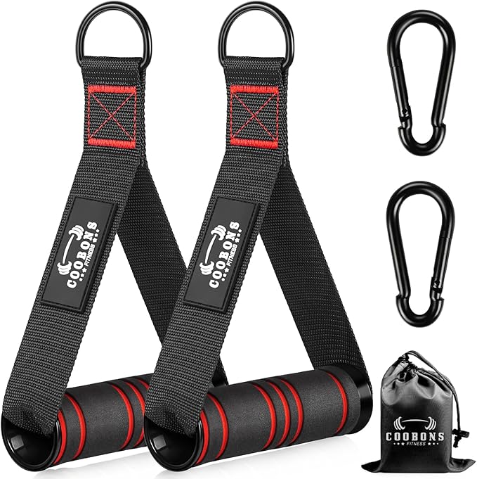 Heavy Duty Exercise Handles, Gym Cable Handles for Cable Machine Attachments, D Handle Cable Attachments, Handles for Resistance Bands, Workout Accessories, Fitness Equipment for Home Gym