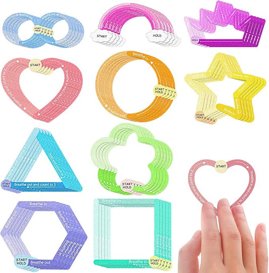 Crtiin 50 Pieces Anxiety Sensory Stickers for Anxiety Relief Items Mental Health Stickers Fidget Textured Strips for Office Classroom Desk Relieve Adult Stress(Chic Style)