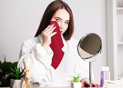 Utopia Towels 24 Pack Cotton Washcloths Set, 100% Ring Spun Cotton, Premium Quality Flannel Face Cloths, Highly Absorbent and Soft Feel Fingertip Towels, Red