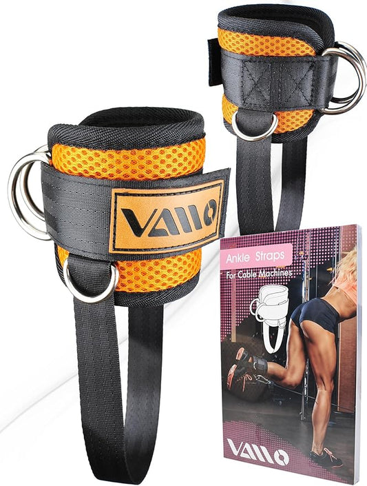 VAIIO Ankle Straps for Cable Machines,Adjustable Comfort fit Neoprene, Reinforce Double D-Ring - Premium Ankle Cuffs to Improve Abdominal Muscles, Lift The Butts, Tone The Legs for Men & Women