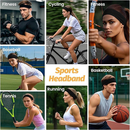 Headbands for Women - 6 Pack Wide Elastic Hair Bands | Stretchy Sweatbands Hair Bands | Soft Sports Thin Head Bands | Non-Slip Accessories Bands for Fashion, Washing Face, Workouts, Yoga, Daily Use