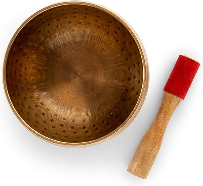 Meditative Himalayan Singing Bowl with Mallet and Cushion -Tibetan Sound Bowls for Energy Healing, Mindfulness, Grounding, Sleep - Exquisite Feng Shui Meditation Bowls