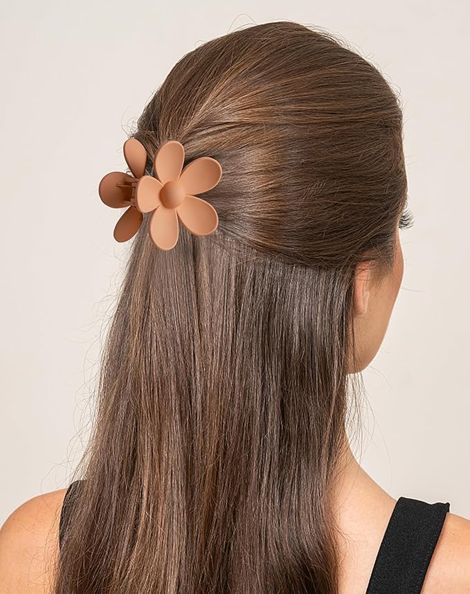 8PCS Hair Clips for Women, Flower Claw Clips for Thick Hair, Non-Slip Hair Accessories with Multi-Styles, Gradient Color Hair Claw Clips and Variety Pack, Ideal for Girls Women