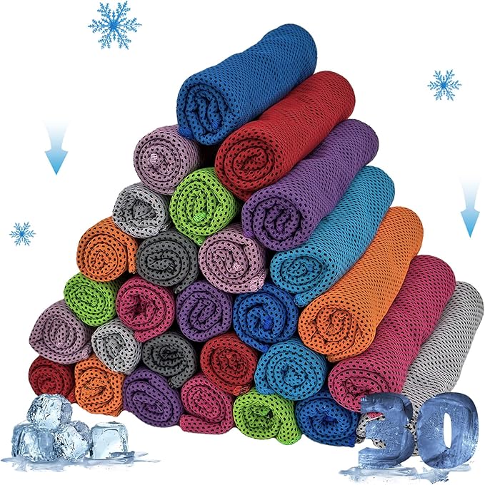 Cooling Towels, Soft Breathable Sweat Ice Towel for Sports, Yoga, Gym, Golf, Camping, Running, Fitness, Workout & More Activities