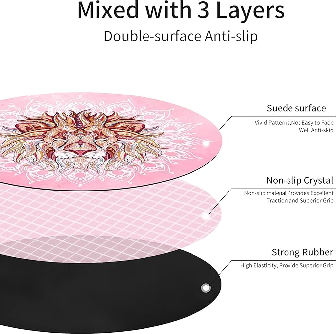 Round Meditation Pilates Yoga Mat Luxury Suede Large Yoga Mat Natural Rubber Non-Slip Base is ery Suitable for Meditation, Stretching, Yoga Environmental Protection, Fitness Exercise, Home and Outdoor. 140CM Diameter