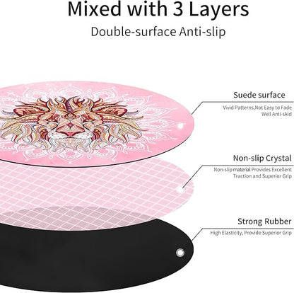 Round Meditation Pilates Yoga Mat Luxury Suede Large Yoga Mat Natural Rubber Non-Slip Base is ery Suitable for Meditation, Stretching, Yoga Environmental Protection, Fitness Exercise, Home and Outdoor. 140CM Diameter