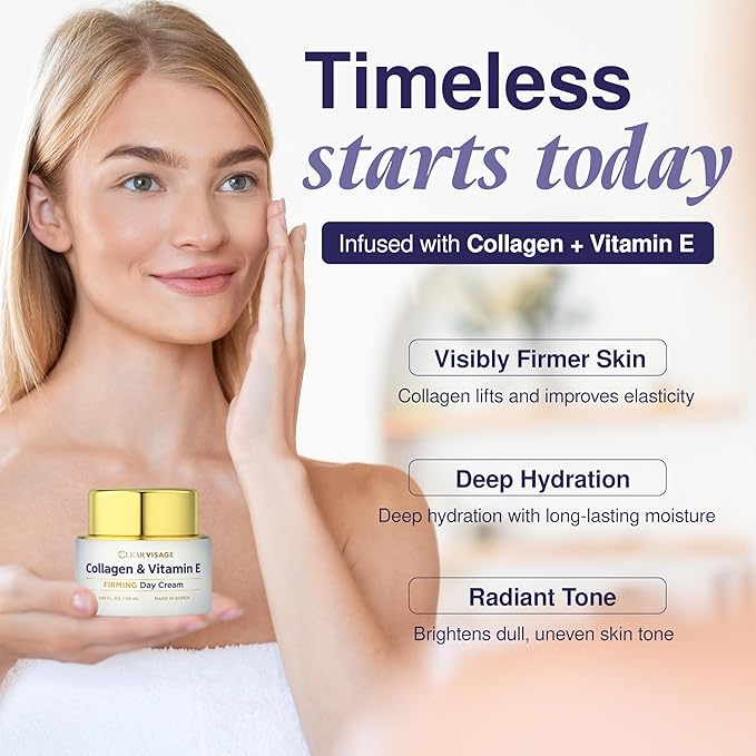 Collagen Moisturizer For Face - Dermatologist Tested, Ultra Hydrating, Anti-Aging Face Cream, Firming, Fine Lines & Wrinkles Treatment - Clean Beauty Korean Skin Care for All Skin Types