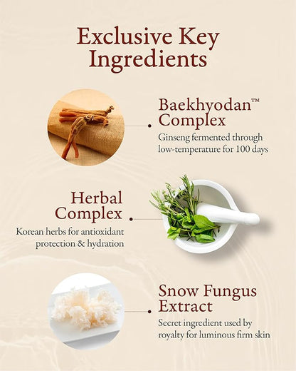 Sooryehan Hyobidam Fermented Travel Kit (Pack of 4) - Herbal korean skincare set with Toner, Emulsion, Cream & Cleansing Foam, featuring Baekhyodan™ & Silver Mushroom. for hydration & elasticity.