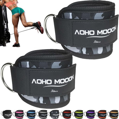 Comfortable Adjustable Ankle Straps for Cable Machines Women, Gym Workout Leg Strap, Glute Cuff, Ankle Cuffs for Glute Workouts, Foot Straps for Kickback, One Size Fit All