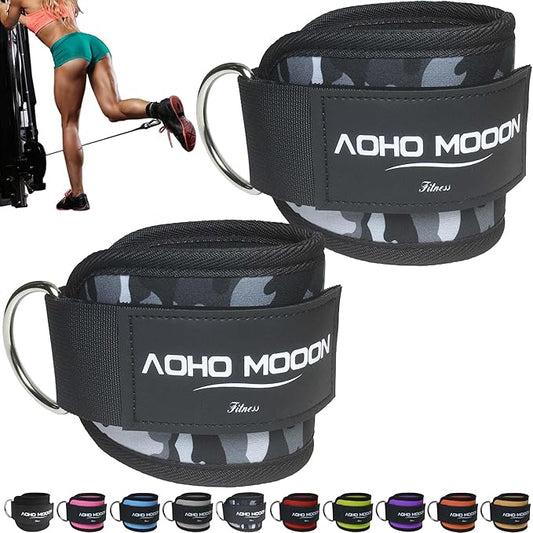 Comfortable Adjustable Ankle Straps for Cable Machines Women, Gym Workout Leg Strap, Glute Cuff, Ankle Cuffs for Glute Workouts, Foot Straps for Kickback, One Size Fit All