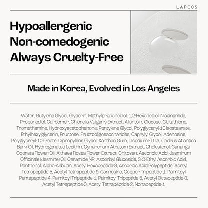 LAPCOS Glutathione Radiance Rescue Mask - Korean Skin Care Mask w/Glutathione, Niacinamide & Peptides - Hydrating Face Masks Spa Gifts for Women - Revitalizing & Firming Face Mask (5 Count, 0.91 oz)