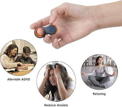 Yogi Fidget Toy – Silent Sensory Spinner for Adults & Kids – Stress Relief Fidgets for ADHD, Anxiety – Fidget Toys for Adults – Includes 5 Finger-Fit Rings – Work, School & Travel – 2-Pack