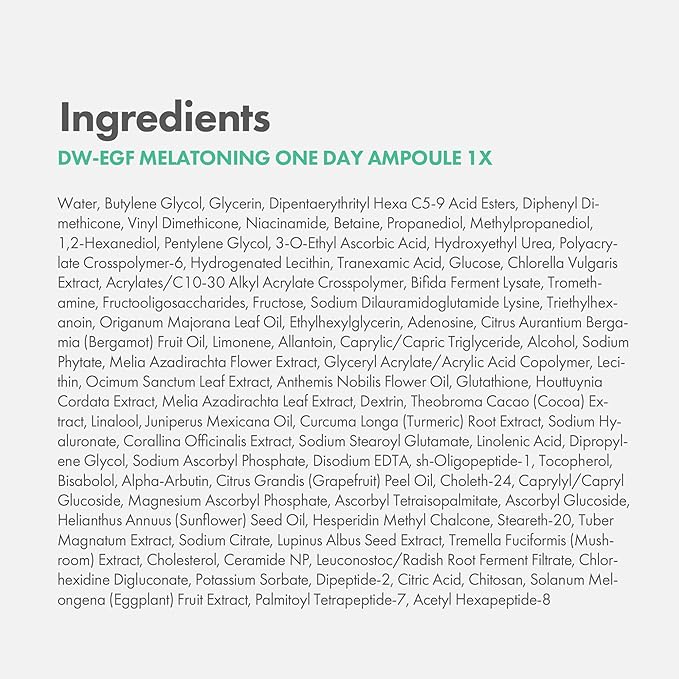 Easydew DW-EGF Melatoning Ampoule 1X - Hydrating Dark Spot Serum with Niacinamide & Glutathione for Uneven Skin - Fast Absorbing Day & Night Ampoule Korean Skin Care (Pump 0.27 fl oz, EGF 1X)