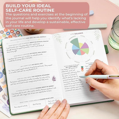 Clever Fox Self-Care Journal Premium – Daily Gratitude & Mental Health Notebook for Women – Reflection & Personal Development Journal (Forest Green)