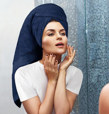 Utopia Towels 8 Piece Premium Towel Set, 2 Bath, 2 Hand, and 4 Wash Cloths, 600 GSM 100% Ring Spun Cotton, Highly Absorbent Towels for Bathroom, Gym, Hotel, and Spa, Navy Blue