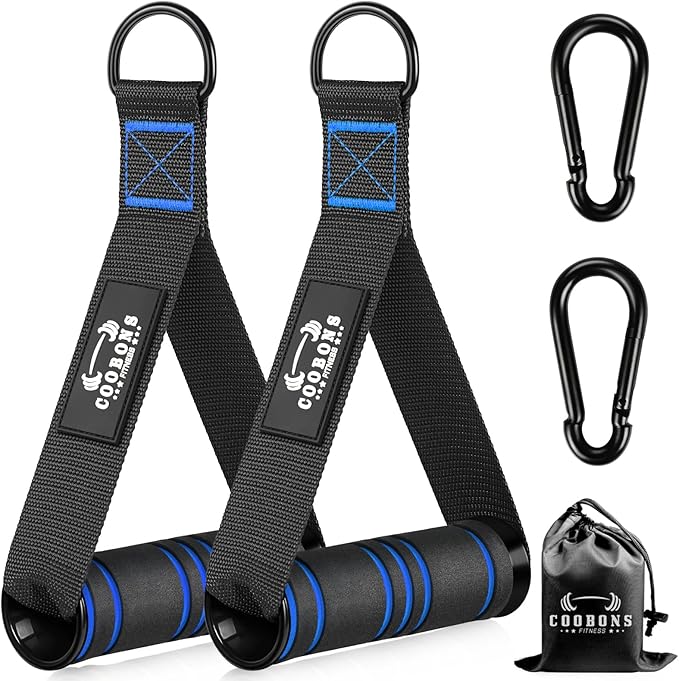 Heavy Duty Exercise Handles, Gym Cable Handles for Cable Machine Attachments, D Handle Cable Attachments, Handles for Resistance Bands, Workout Accessories, Fitness Equipment for Home Gym