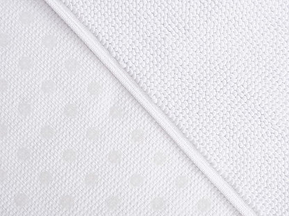 Cotton Paradise 100% Cotton Non Slip Bath Mats for Bathroom, 17x24 inch Soft Absorbent Quick Dry Machine Washable Floor Bath Mat, White