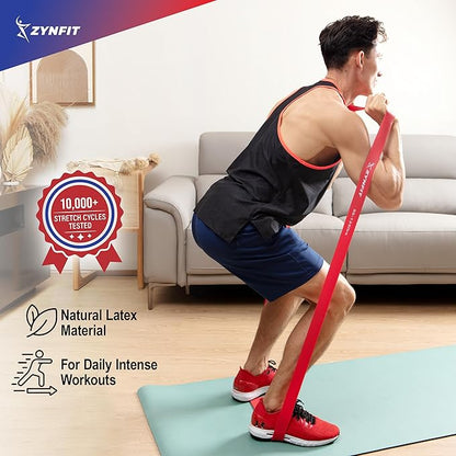 100% Natural Latex Resistance Bands Set with Door Anchor, 5-Level Pull Up Bands for Working Out, Strength Training & Physical Therapy, Workout Bands for Home Gym - Get Free A.I. Workout Plan