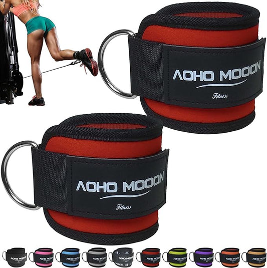 Comfortable Adjustable Ankle Straps for Cable Machines Women, Gym Workout Leg Strap, Glute Cuff, Ankle Cuffs for Glute Workouts, Foot Straps for Kickback, One Size Fit All