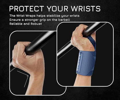 Breaking Limits Gym Straps Weight Lifting Wrist Wraps Bundle – Workout Lifting Straps for Deadlift – Wrist Straps for Weightlifting Men & Women - Muñequeras Para Gym