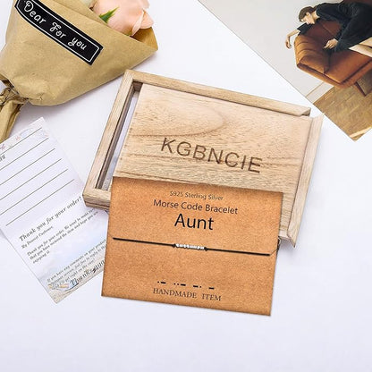 KGBNCIE Morse Code Bracelet for Women Sterling Silver Beads on Silk Cord Secret Message Fuck Friendship Inspirational Encouragement Bracelet Gift for Her