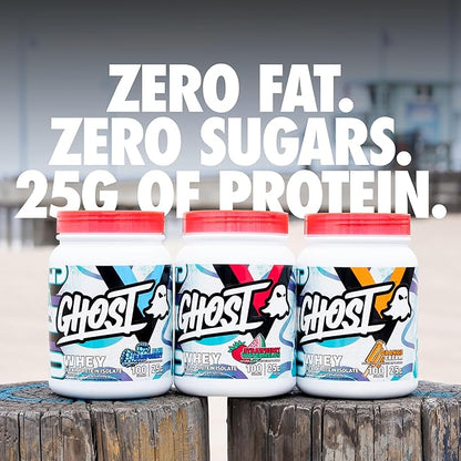 GHOST Clear Whey Isolate Protein Powder, Strawberry Watermelon - 1.57 LB Tub, 25G of Whey Protein - Post Workout Drink for Muscle Gain & Recovery – Sugar Free, Soy Free & Zero Fat, 20 Servings