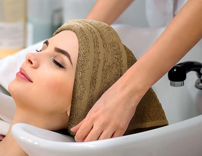 Utopia Towels Cotton Bleach Proof Salon Towel 16 by 27 inches, Bleach Safe Gym 100% Cotton Hand Towel, 24 Pack, Camel