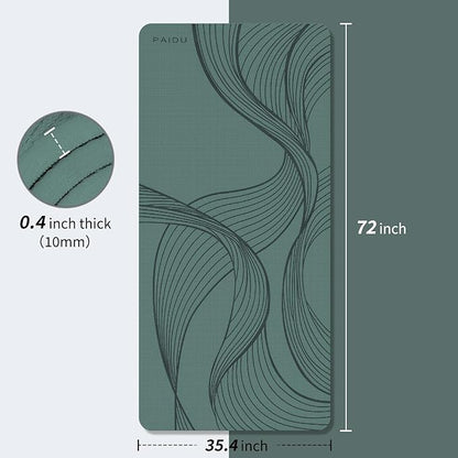Large Yoga Mat-72’x36’x0.4’ Extra Width ＆ Thick,Comfortable,Non-Slip Exercise Mat-Works Great on All Floor for Stretching,Yoga Studio,Gym or Home Workouts