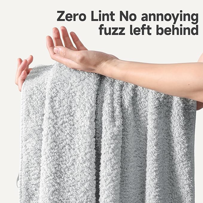 REDKISS Ultra-Plush Bath Towel Set - 900GSM Premium Thick Cotton for Bathroom & Spa, Super Absorbent Bath Sheets with No Shedding (2-Piece Bath Twoel Set for Adults, Luxury Hotel & Home Use)-Blue lime