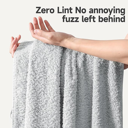 REDKISS Ultra-Plush Bath Towel Set - 900GSM Premium Thick Cotton for Bathroom & Spa, Super Absorbent Bath Sheets with No Shedding (2-Piece Bath Twoel Set for Adults, Luxury Hotel & Home Use)-Blue lime