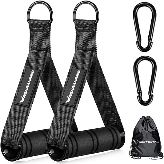 RENRANRING Gym Exercise Handles, Replacement Handle Attachments for Cable Machine Pulleys, Resistance Band and Strength Trainer, Pull Down Workout Accessories, Home Gym Add On Equipment