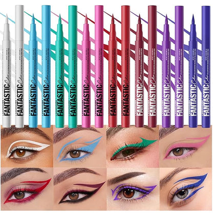 LANGMANNI 4 Colors Matte Liquid Eyeliner Set, Neon Colorful Pigmented With Long-lasting, Smudgeproof & Waterproof Eye Liner Makeup for Bold & Stunning Looks - Gift for Girls(#12345678)