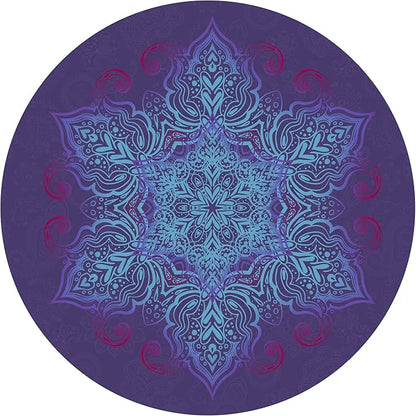 Round Meditation Pilates Yoga Mat Luxury Suede Large Yoga Mat Natural Rubber Non-Slip Base is ery Suitable for Meditation, Stretching, Yoga Environmental Protection, Fitness Exercise, Home and Outdoor. 140CM Diameter