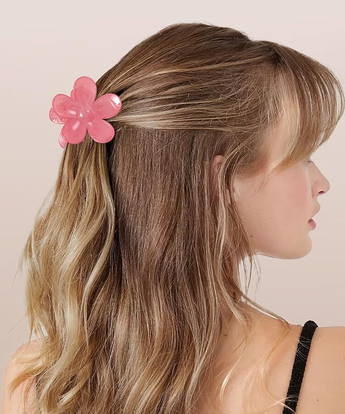8PCS Hair Clips for Women, Flower Claw Clips for Thick Hair, Non-Slip Hair Accessories with Multi-Styles, Colorful Hair Claw Clips and Variety Pack, Ideal for Girls